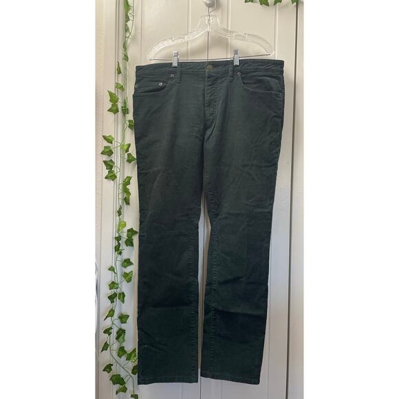 Mens GoodFellow Army Green Corduroy Straight Pant Size 38x32 - Picture 1 of 7